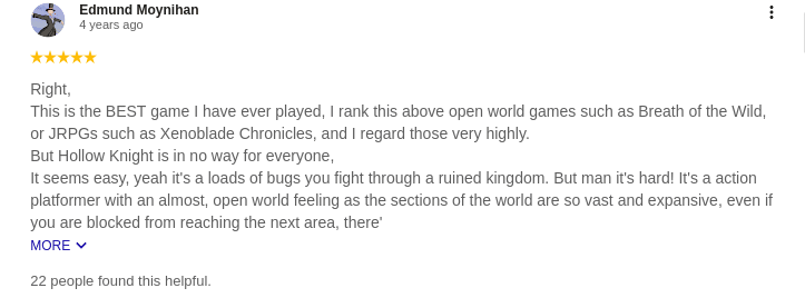 hollow night user four review