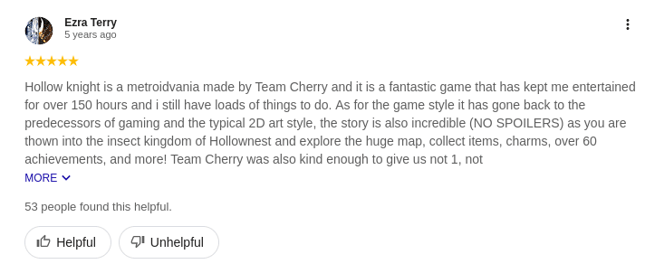 hollow night user five review